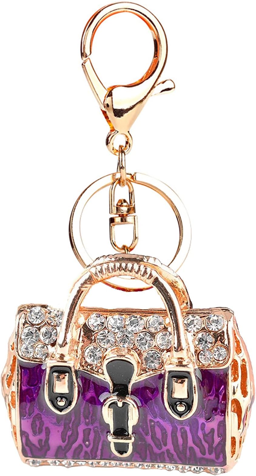 Fashion Leopard Purse Hand Held Bag Keychain Key Ring Cinderella Charms women Car Female's Gift Key Holder key fob