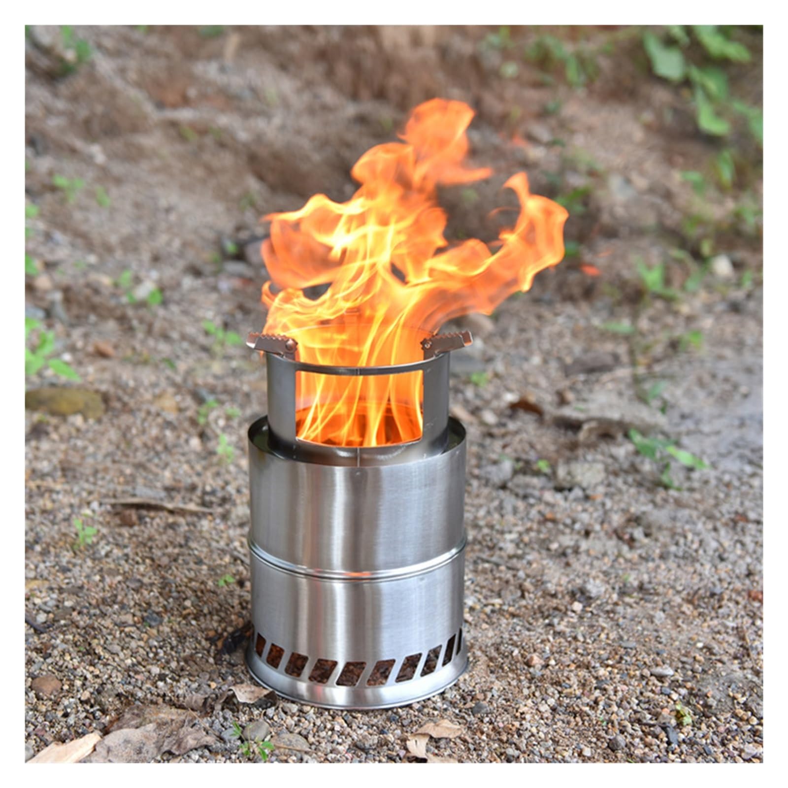 Brasero Exterieur Poêle à Bois Portable d'extérieur, gazéificateur de, Barbecue Pique-Nique, Pliable et Coupe-Vent