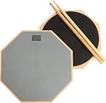 Tosnail 12-inch Silent Drum Practice Pad - Gray - Bonus 5A Drumsticks