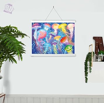 3D LiveLife Lenticular Pictures - Jelly Jiggle from Deluxebase. A3 Unframed Deep 3D Effect Animal Wall Art for Living Room, Bedroom or Kitchen. Unique Jellyfish Print Poster for Home Decor.