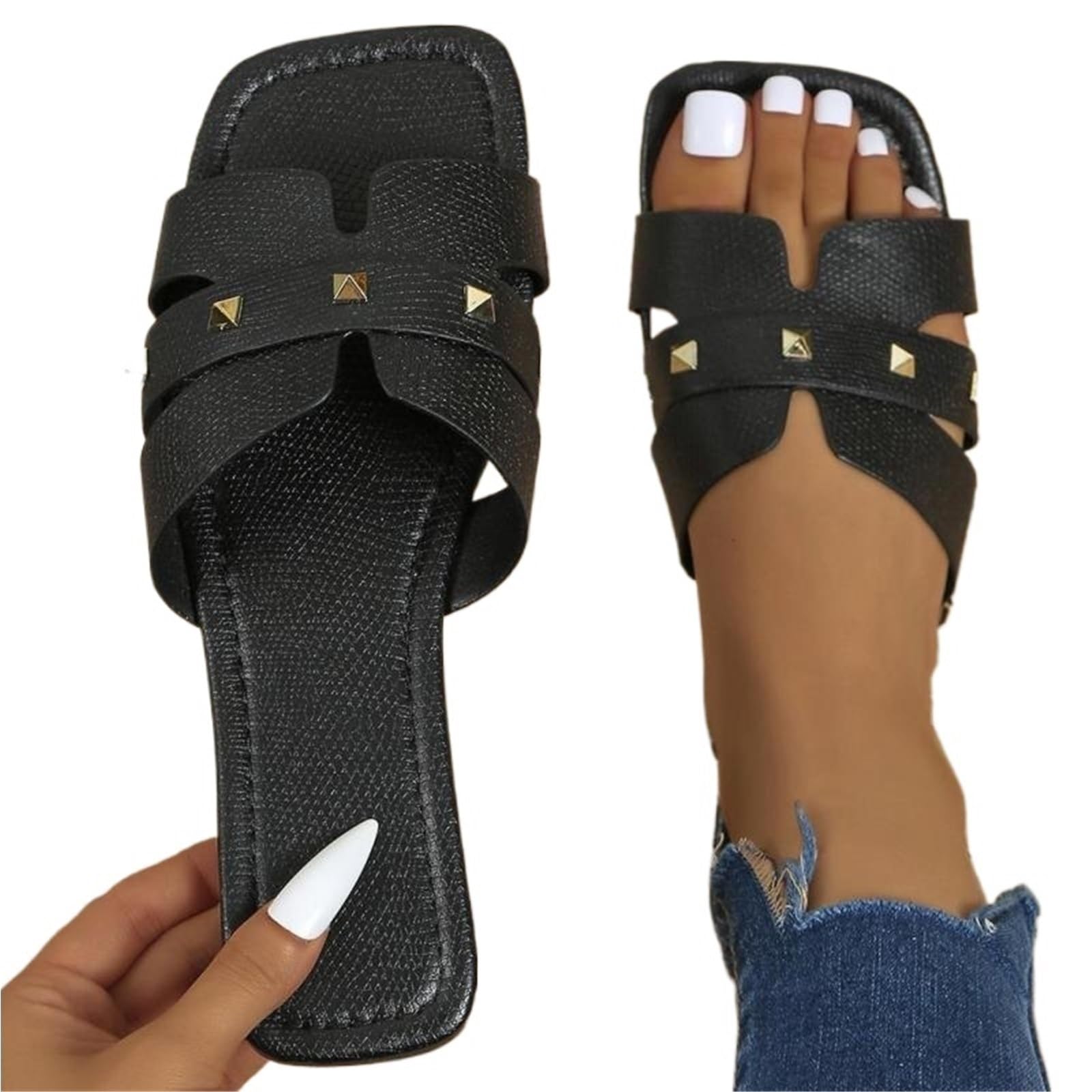 Ciabatte da Donna Ciabatte Antiscivolo da Donna, con Punta Aperta, da Esterno, da Donna per La Doccia(Beige,36)
