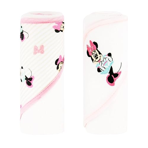 Miniatura 6 de Disney Cudlie - Paquete de 2 toallas enrolladas con capucha y estampado de rayas pequeñas