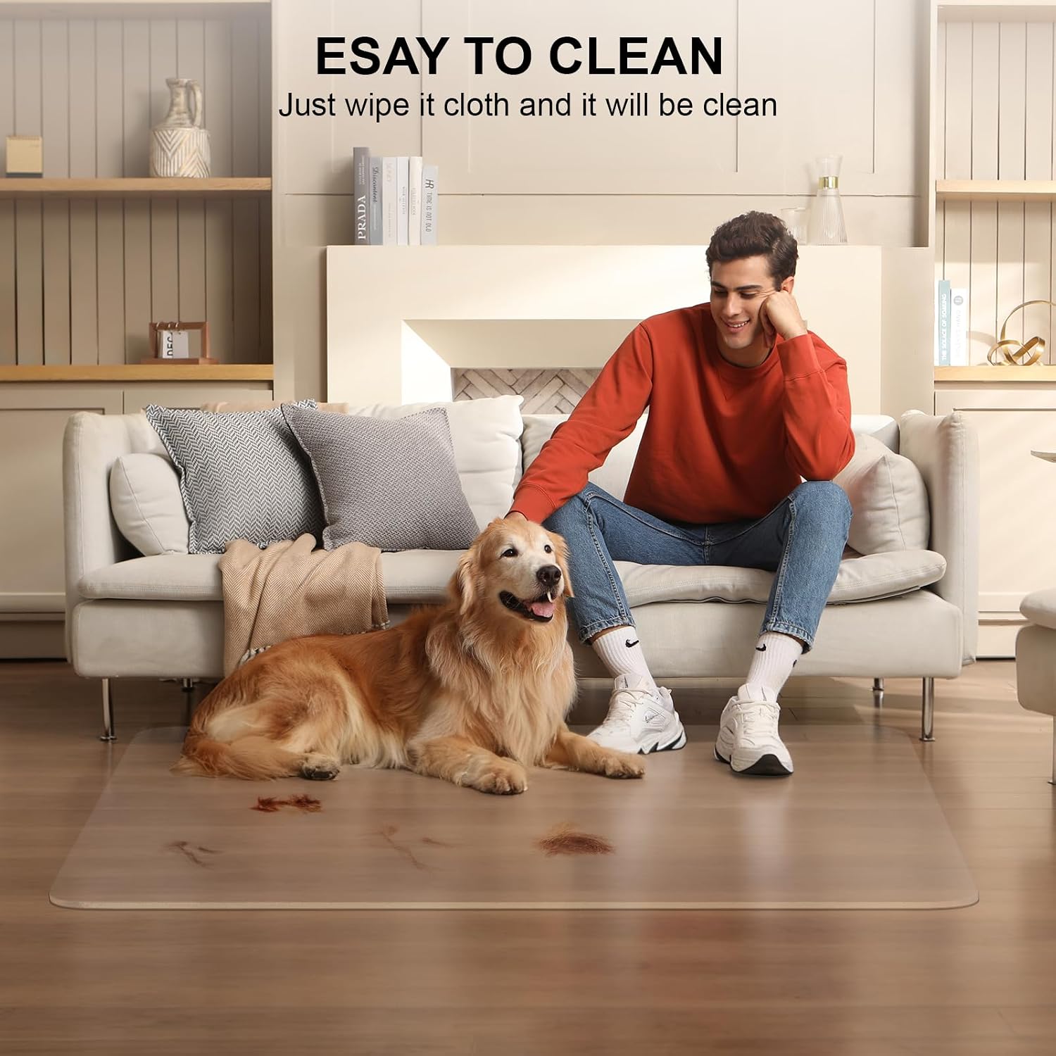 Office Chair Mat for Hard Floors,45"x54" Desk Mat for Chair for Hardwood Floor,Non-Slip Hard Floor Protector Desk Chair Mat for Home,Vinyl Floor Mat for Kids & Pets - Not for Carpet (Clear)