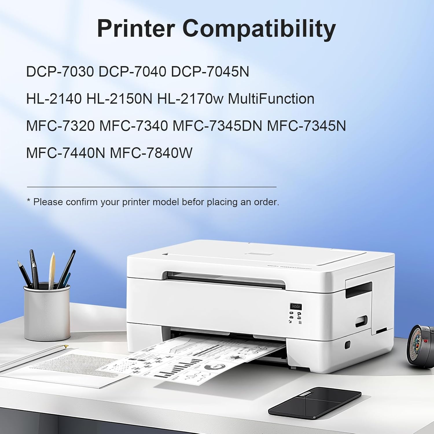 TN360 Compatible Toner Cartridges Replacement for Brother TN-360 TN330 High Yield Toner Cartridge for DCP-7030 DCP-7040 HL-2140 HL-2150N MFC-7320 MFC-7440N MFC-7840W Printer (2 Black)