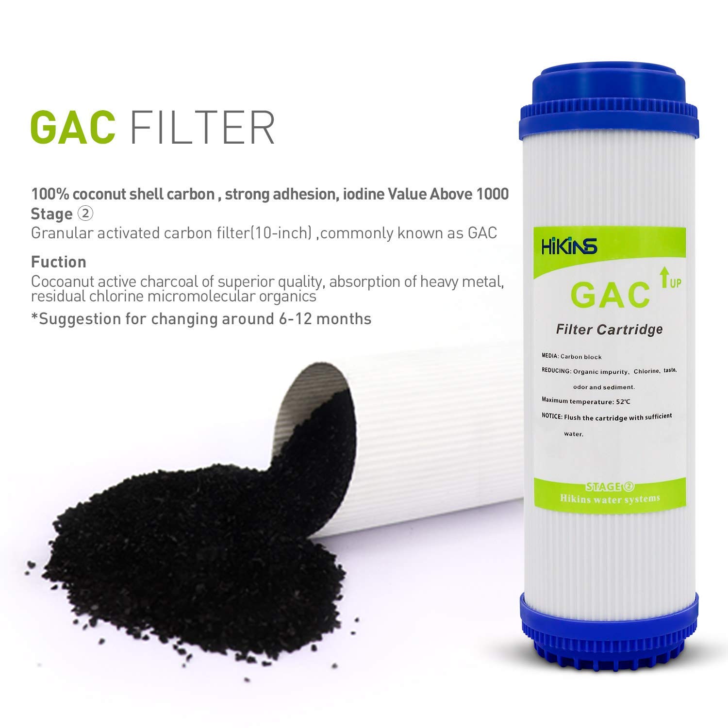 10 Zoll 5-Stufen Umkehrosmose Wasserfilter Ersatzset, 4-teilig Universal Filter Set PP, GAC, CTO, T33 für Küche unter Spüle RO-Anlage, Hochleistungsfilter gegen Chlor & Wasser Verunreinigungen