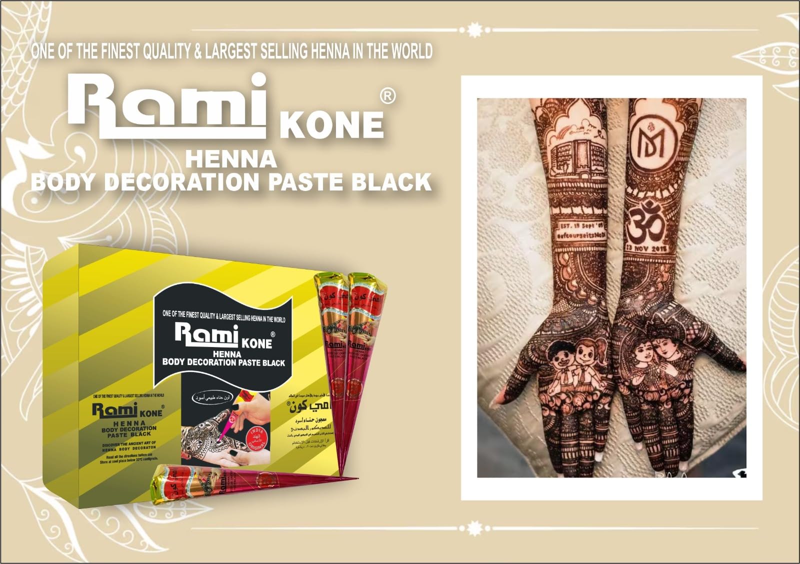 Veena Special Arabic Black Instant Mehendi Cone Herbal Pure Leaves Of Natural Henna For Hand Design On Festivals (Pack Of 12 Piece)-image-10
