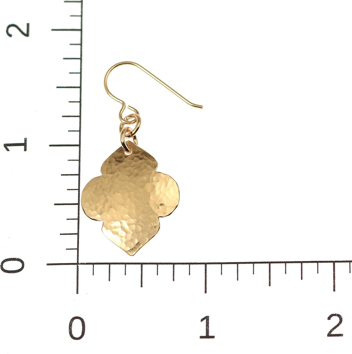 Hammered Bronze Quatrefoil Drop Earrings - Image 3
