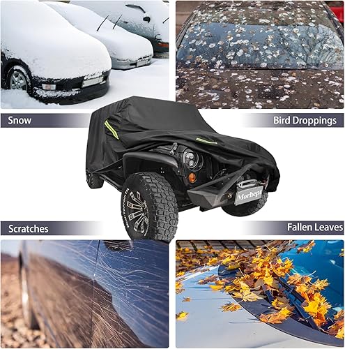 Miniatura 2 de Cubierta impermeable para Jeep Wrangler JK JL CJ YJ TJ 2 puertas 1987-2023 al aire libre sol, lluvia, viento, nieve, protección a prueba de polvo