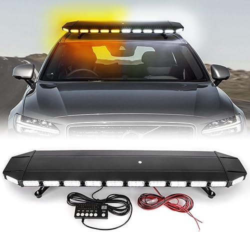 Miniatura 5 de Barra de luz estroboscópica mejorada de 48 pulgadas, 104 LED, construcción de alta intensidad, advertencia de emergencia, luz estroboscópica de bajo