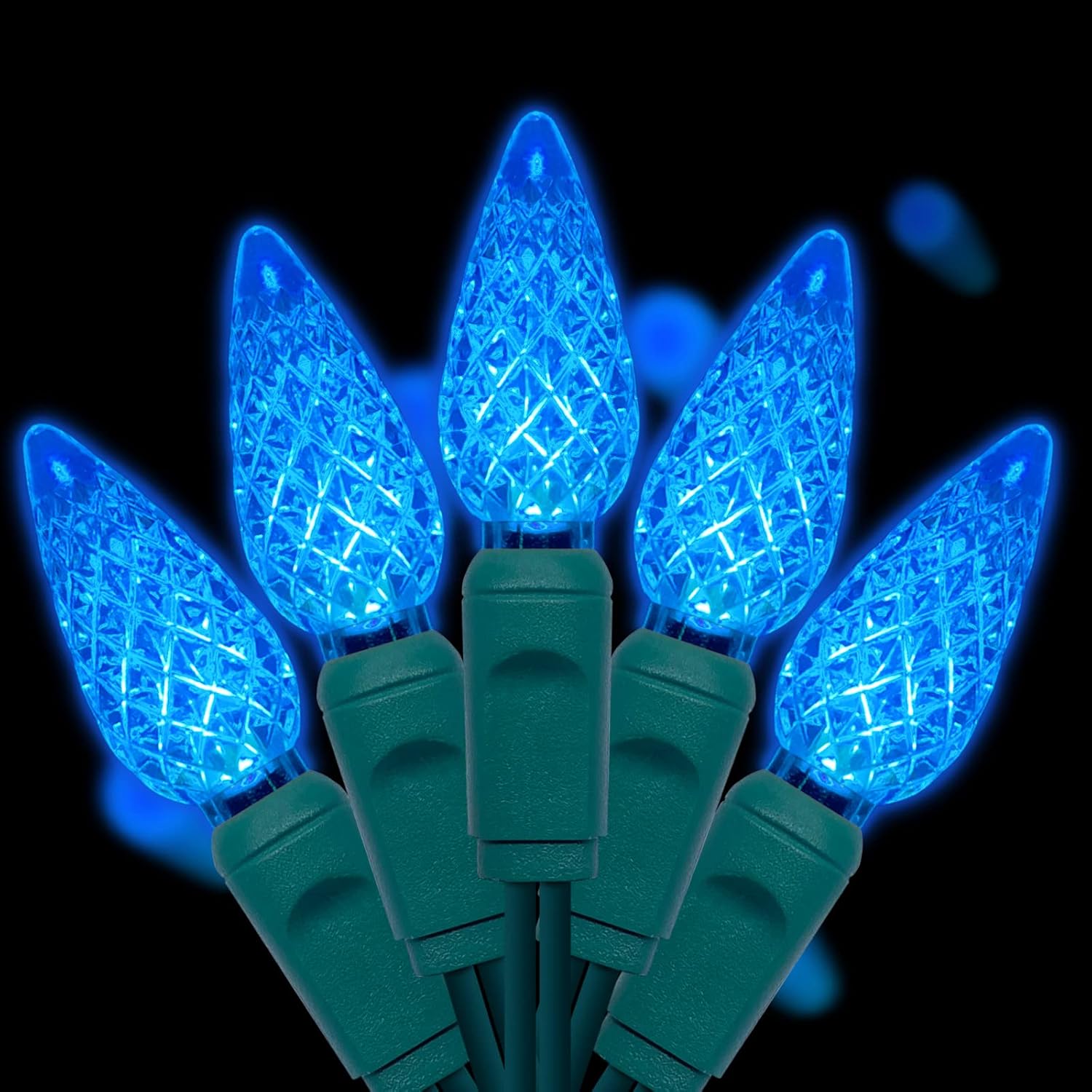 yongzhenlite UL Listed 50 Count C6 Led Christmas Lights,C6 Strawberry