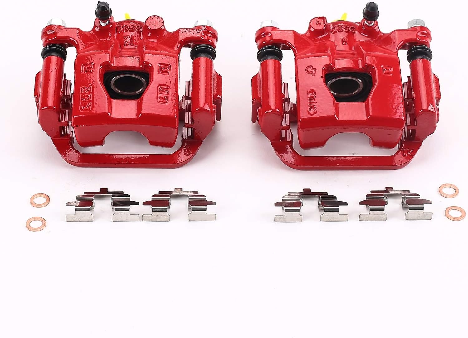 Power Stop Rear S3582 Pair of High-Temp Red Powder Coated Calipers For Nissan Juke 2011-2017, Nissan Sentra 2007-2019 [Model Specific]