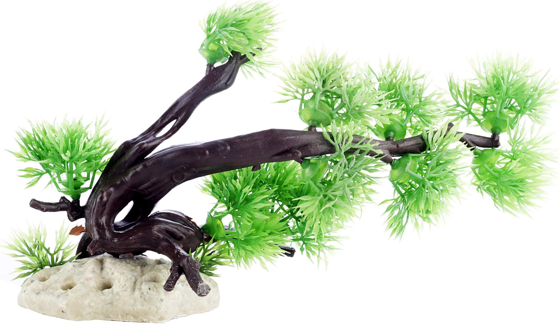 SRI Fish Aquarium Decorative Artificial Plastic Plant with Real Effect (Grass Green, Medium)
