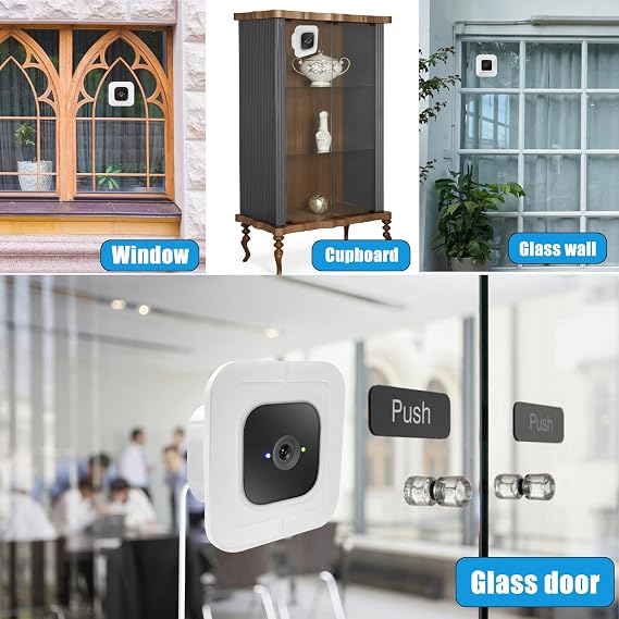 2 Pack Window Mount Compatible with Blink Mini Indoor, Secured Camera Glass Wall Holder for Single Pane Glass Windows/Doors for Outside Security Monitoring,White