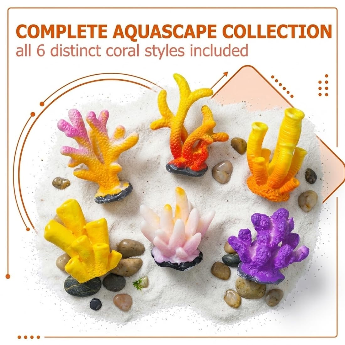 Pezzi Decorazioni Acquario Artificiali, Piante Finte, Accessori per Acquario Pesci, Piante Artificiali con Resina Corallo