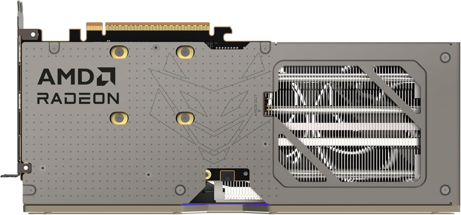 Backplate view of the Sapphire Nitro+ AMD Radeon RX 9060 XT Gaming OC graphics card