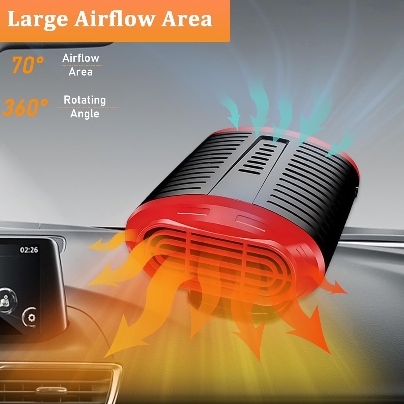 200W Autoheizung 12v: Auto Heizung Tragbar akku kfz Heizlüfter, Zigarettenanzünder 12 Volt Standheizung Scheibenheizung sitzheizung mit Ventilator für Wohnmobil PKW Camping LKW 12 v Car Heater