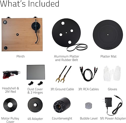 Miniatura 9 de Fluance RT83 - Tocadiscos de vinilo de alta fidelidad de referencia con cartucho rojo Ortofon 2M, motor de control de velocidad, zócalo de madera