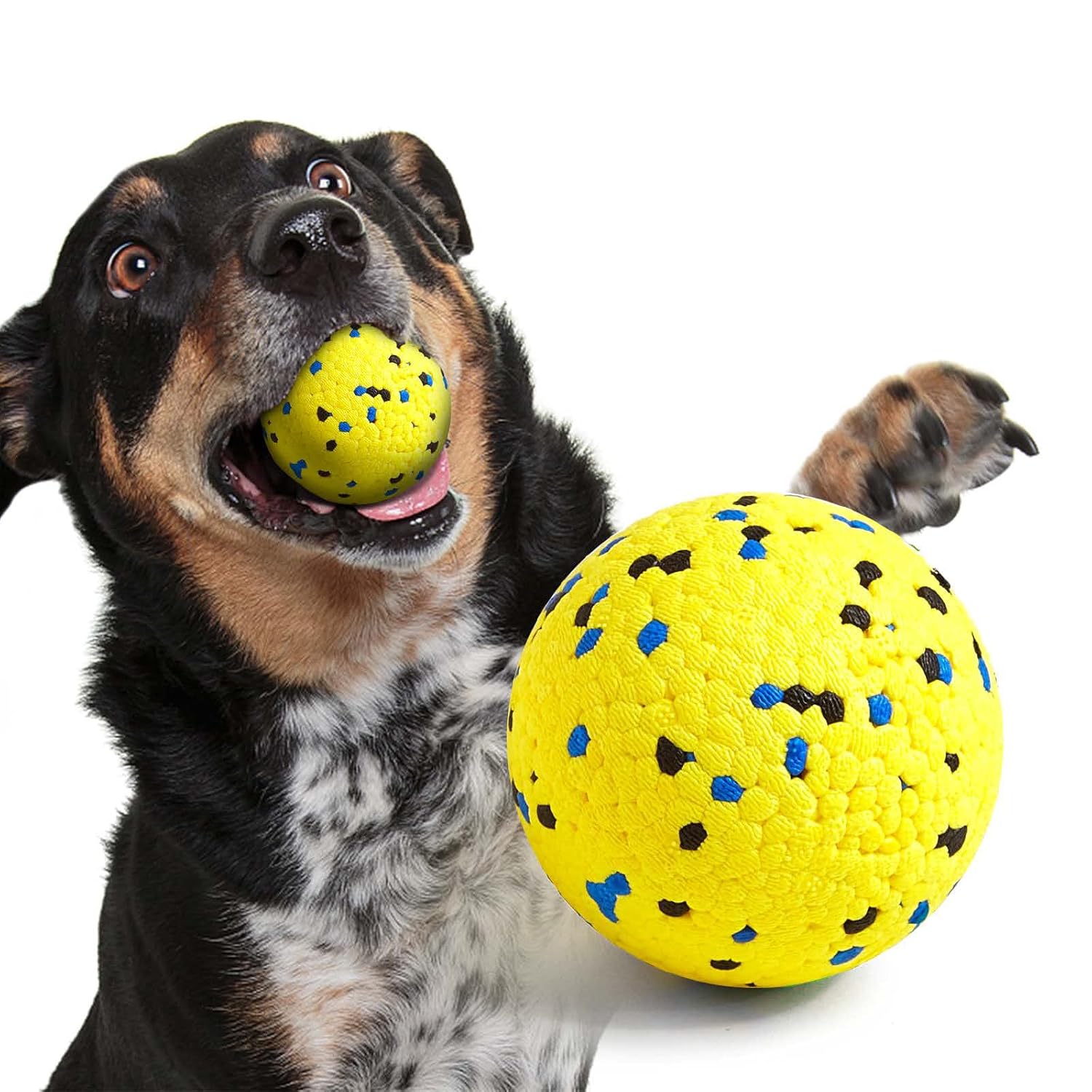 Dog Balls Tennis Ball Dog Toys for Aggressive Chewers Floating Water Toy Teething Fetch Toy for Large Medium