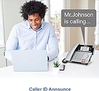 Vista 8 de Teléfono AT&T DECT 6.0 con identificador de llamadas y llamada en espera, Plateado/Negro