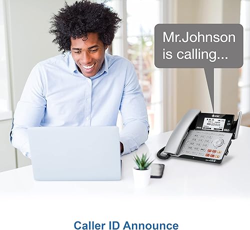 Miniatura 8 de Teléfono AT&T DECT 6.0 con identificador de llamadas y llamada en espera, Plateado/Negro