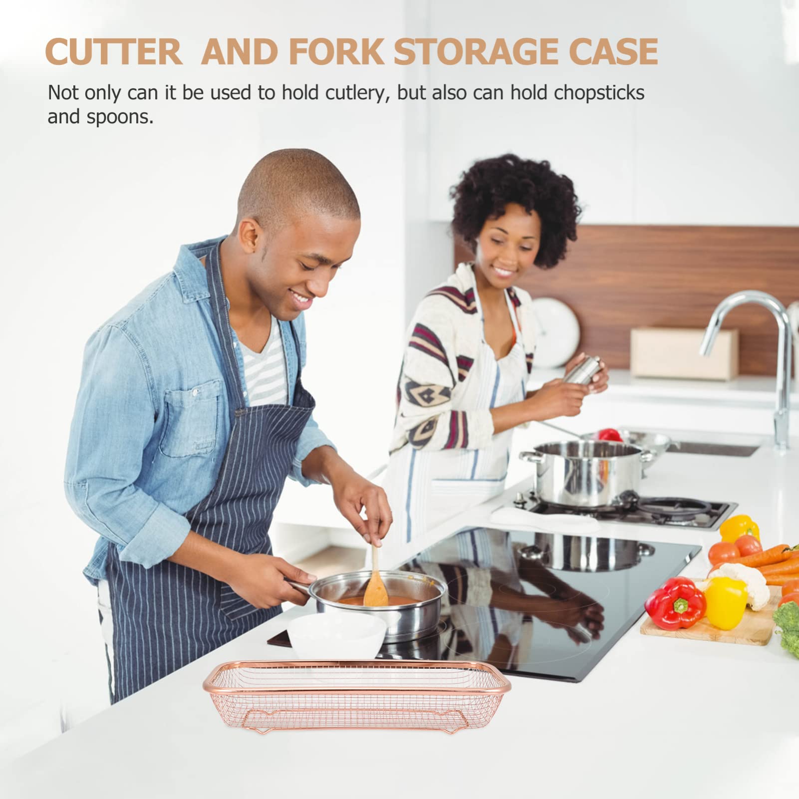 Zerodeko 3pièces Panier De Rangement Pour Couverts Inoxydable Organisateur De Et Ustensiles De Cuisine Pratique Et Pour Cuisine Bureau Doré