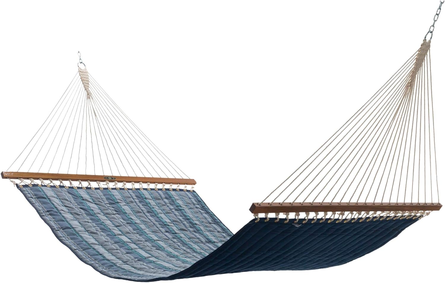 Original Pawleys Island Large Trusted Coast Sunbrella Quilted Hammock – 13 ft. x 55 in., 2-Person, 450 lb Capacity, Oak Spreader Bar, Handcrafted in The USA