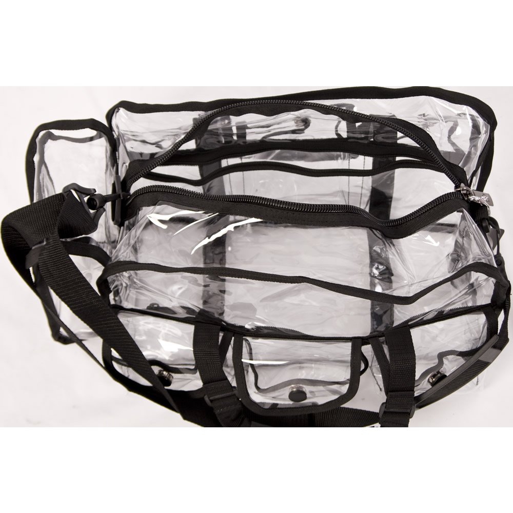 Aleardo Large Carry Clear Set Makeup Bag, Black, 32 Oz
