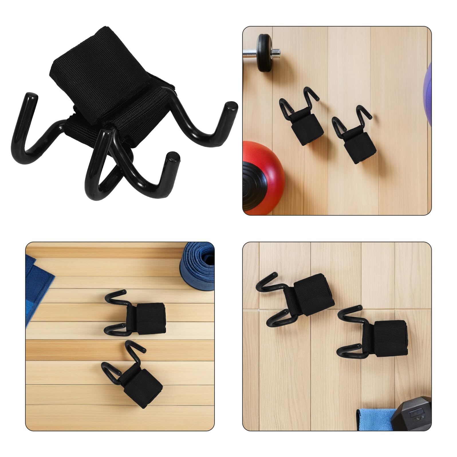 Ganci per Sollevamento Pesi da 2 Paia Cinghie da Polso in Ferro, Supporto Ergonomico Imbottito per Allenamento Forza e Trazioni in Palestra