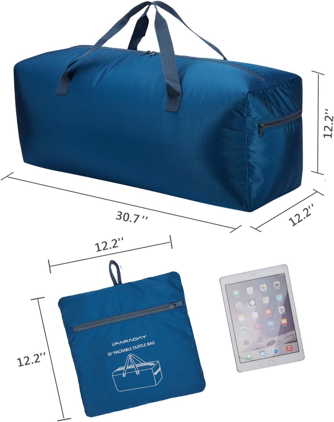  | Foldable Duffel Bag 30" / 75L Lightweight with Water Rresistant for Travel | Travel Duffels