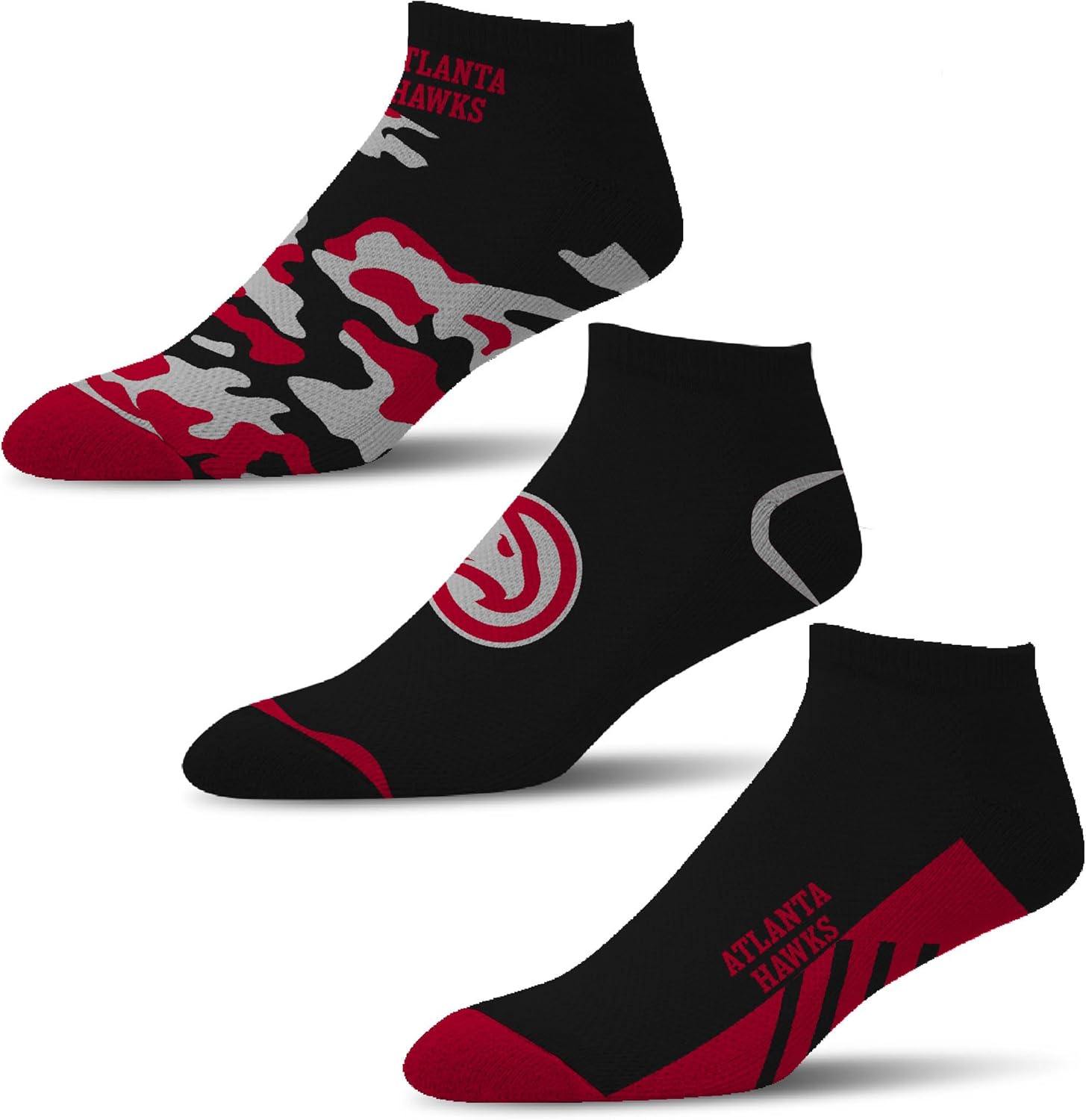 For Bare Feet NBA mens Nba Camo Boom 3 Pack Socks Large