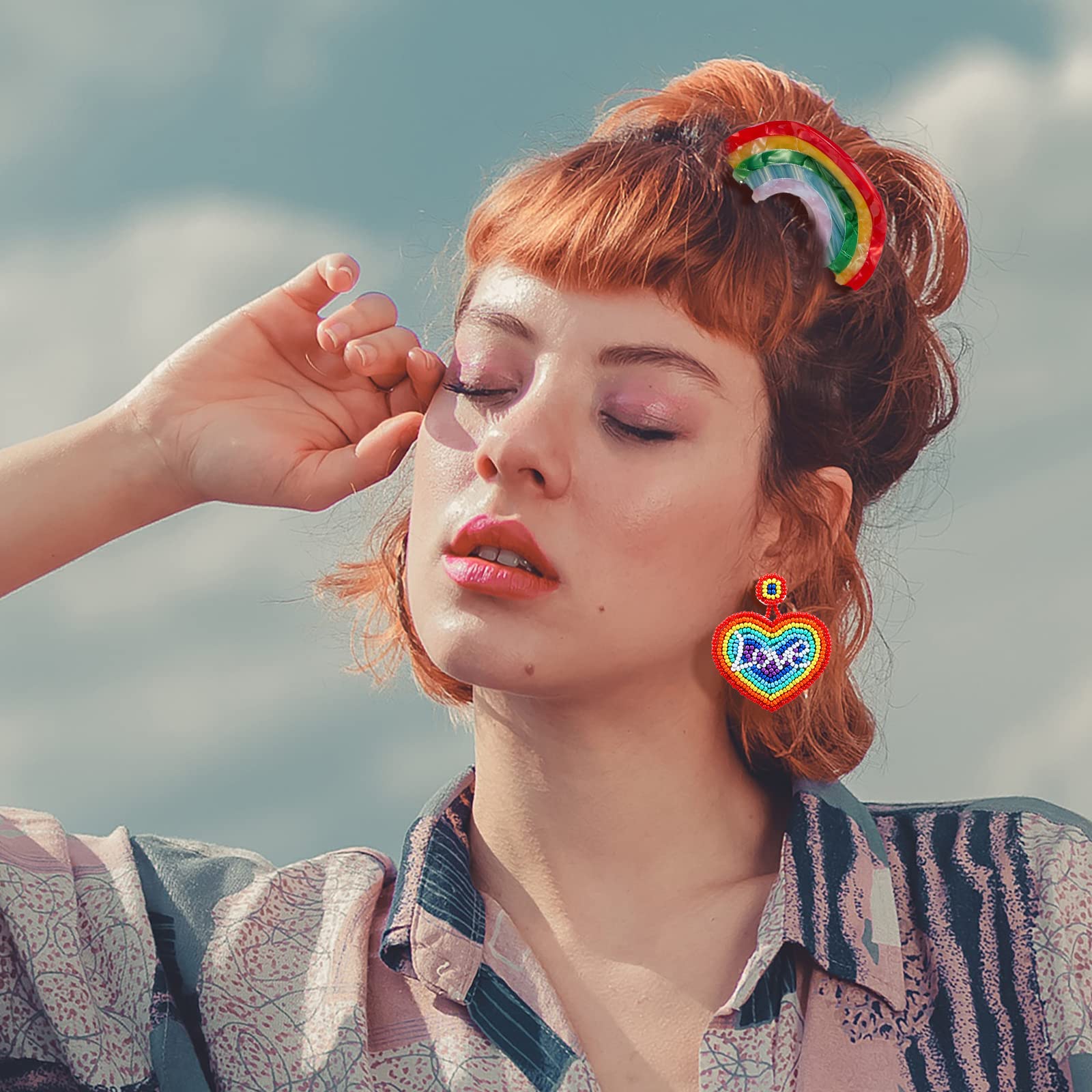 Amazon.com : Rainbow Hair Claw Clip Non Slip 3inch Acrylic 