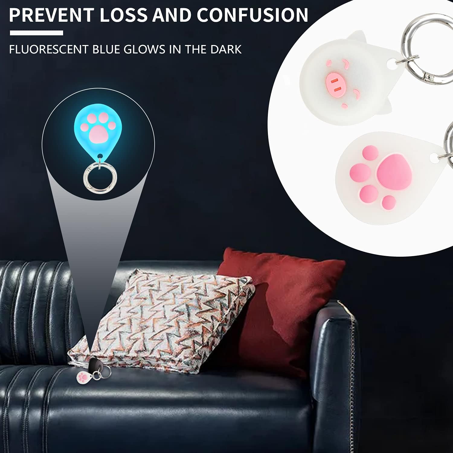 titacle 2 pack silicone airtags case anti scratch lightweight soft protective skin covering accessory with keychain anti lost design compatible with a