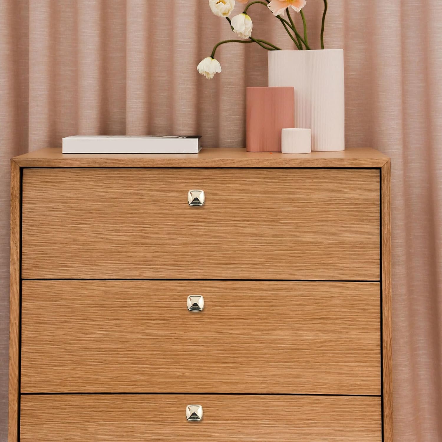 10pcs Gold Square Cabinet Door Pull Handles Small Single-Hole Drawer Knobs for Kitchen Cupboard Furniture