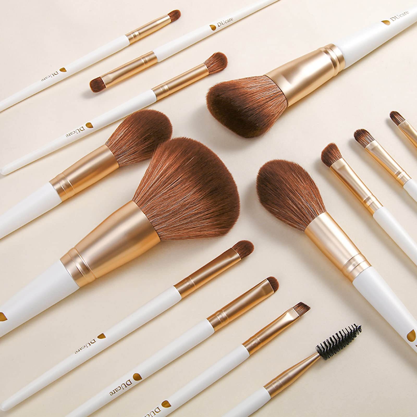DUcare 14-Piece Professional Synthetic Makeup Brush Set with Travel Bag