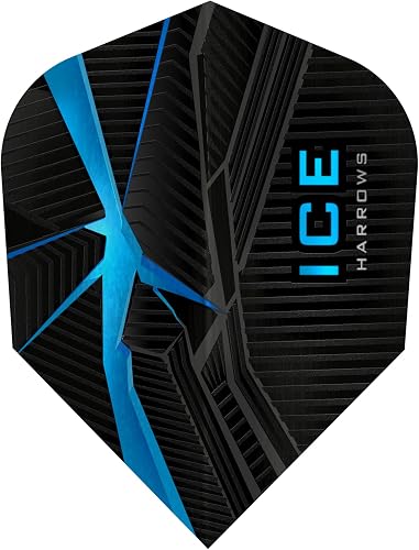 Harrows Ice Recut Dart Flights, Black/Aqua