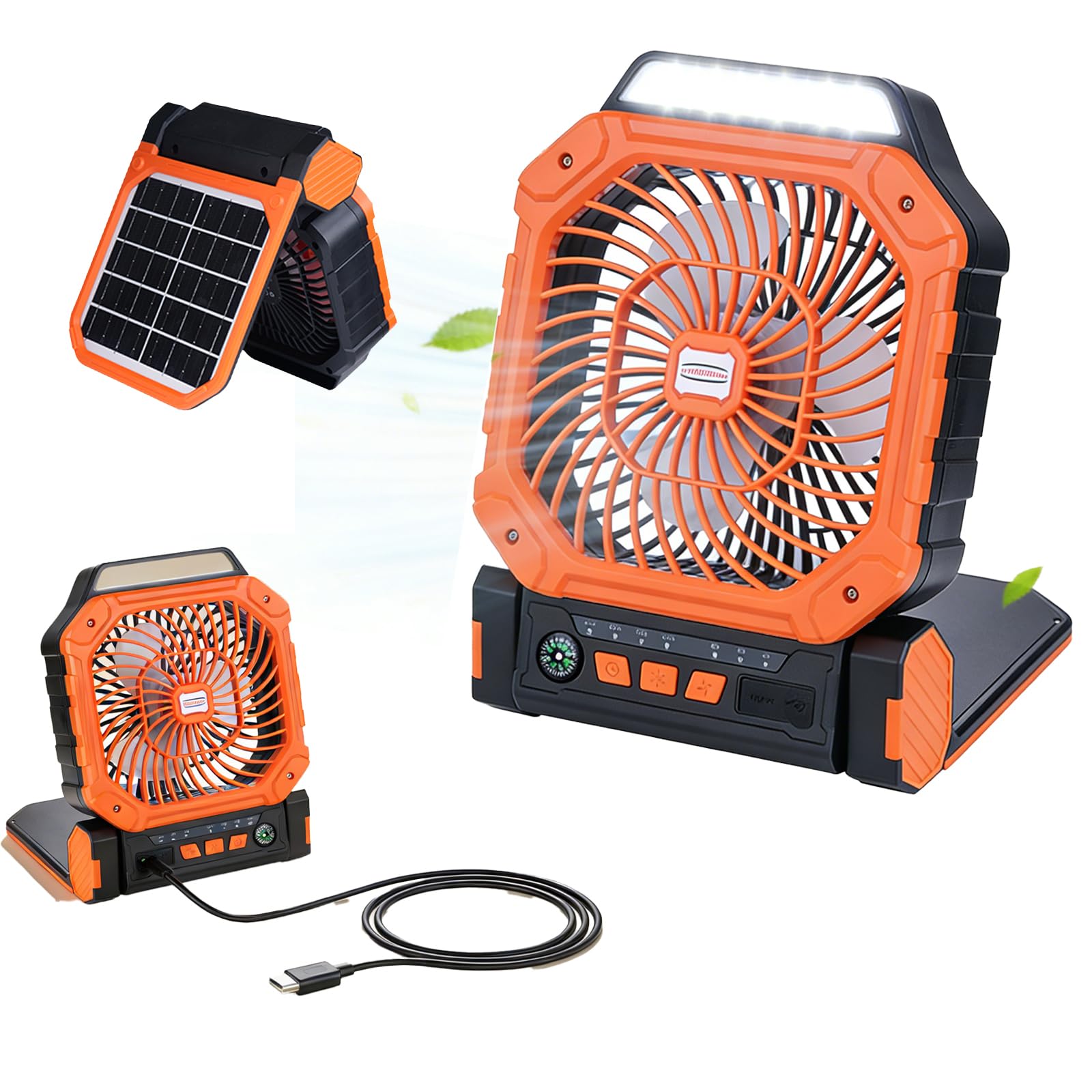 Ventilateur solaire de camping rechargeable à LED pour des nuits fraîches