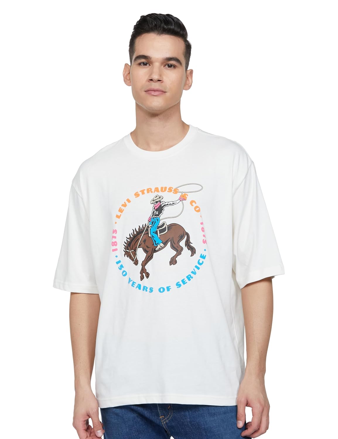 MANSLOOK Men’s Printed Oversized Fit T-Shirt