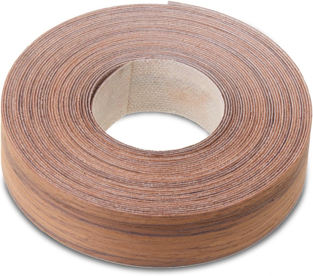 22mm Rosewood Veneer Edging - 7.5m Roll - Pre-Glued Iron-On Real Wood Edging Tape for Easy DIY Application