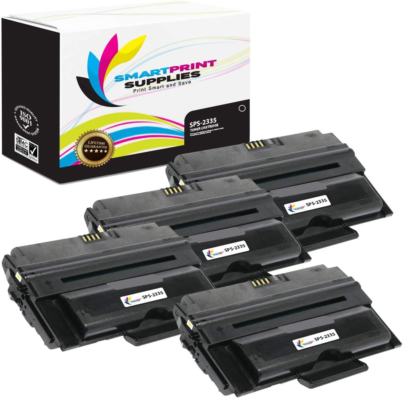 Compatible 330-2209 Black High Yield Toner Cartridge Replacement for Dell 2335DN 2235XC+A1393 Printers (6,000 Pages) - 4 Pack