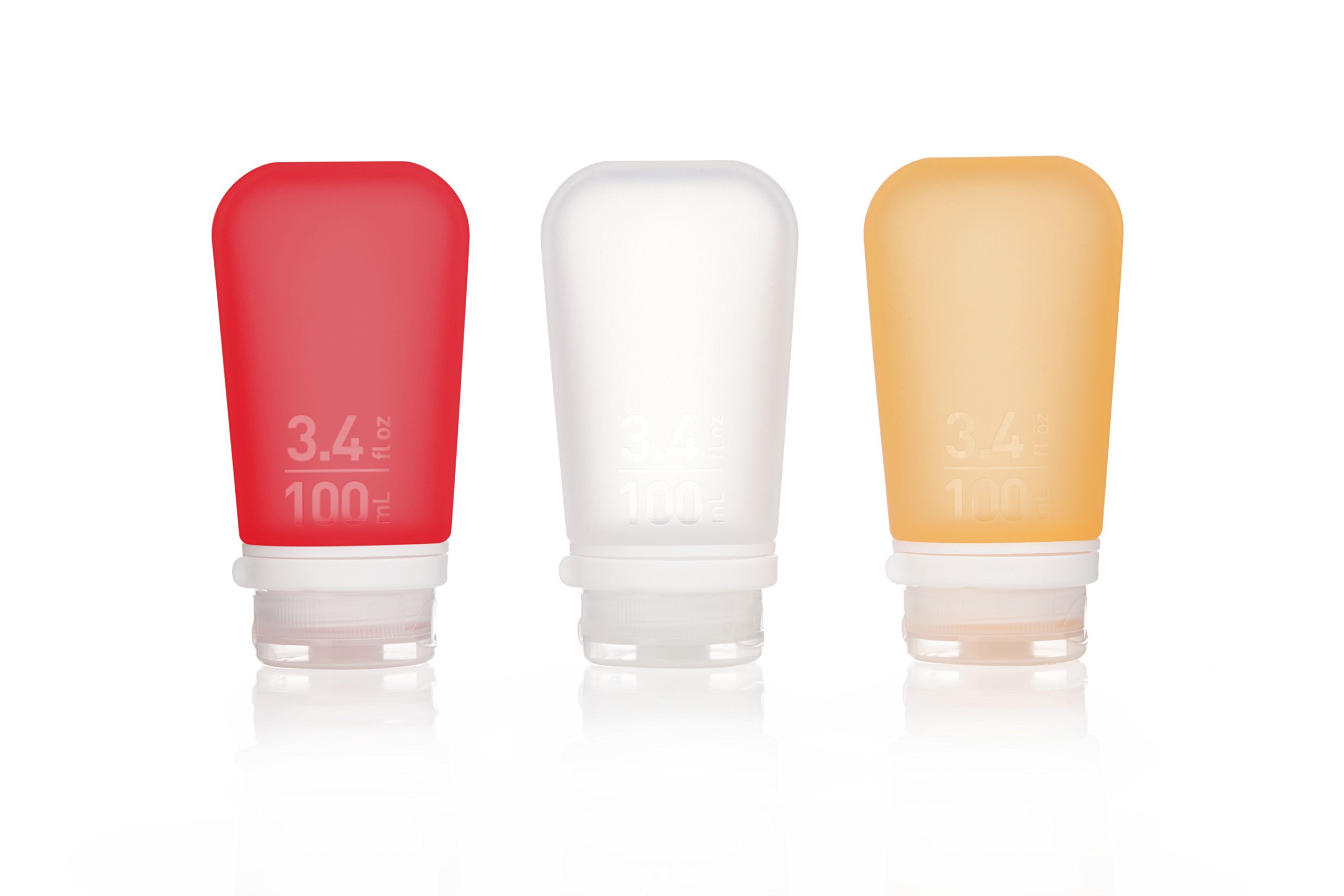 humangear Gotoob+ Silicone Travel Bottle with Locking Cap, 3-Pack, Large (3.4oz)