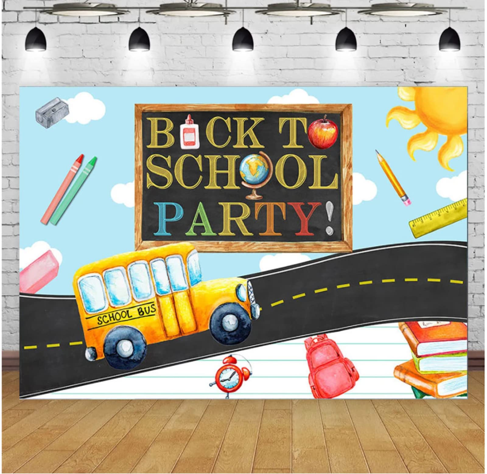 Schulanfang Fotohintergrund – 1,5x0,9 M Vinyl, Mit Schulbus-Motiv, Für Geburtstag & Fotoshooting