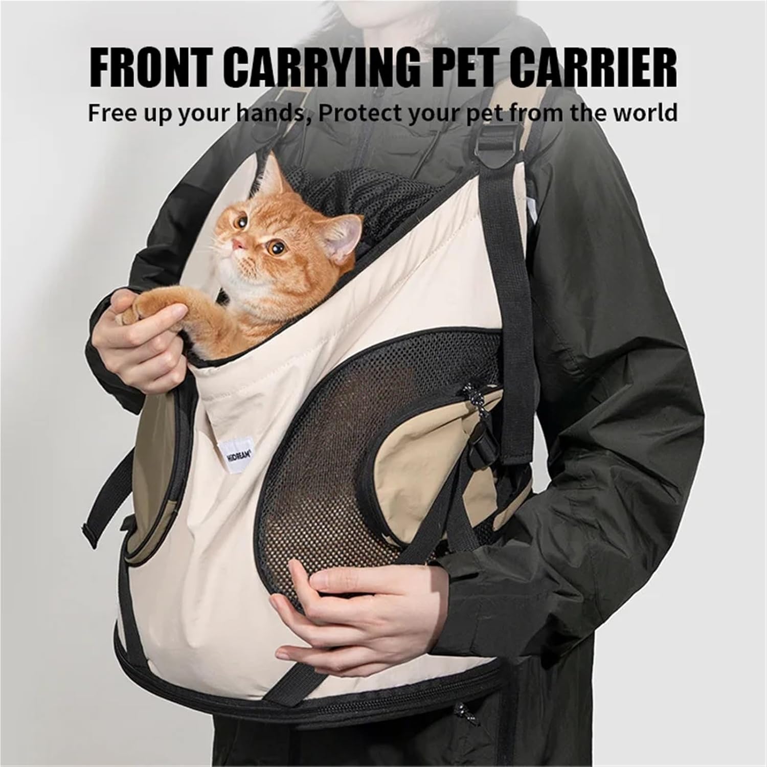 Pet Chest Front Carrier Backpack, Breathable Portable Shoulder Bag for Dogs & Cats Outdoor Activities(Hibiscus Purple)