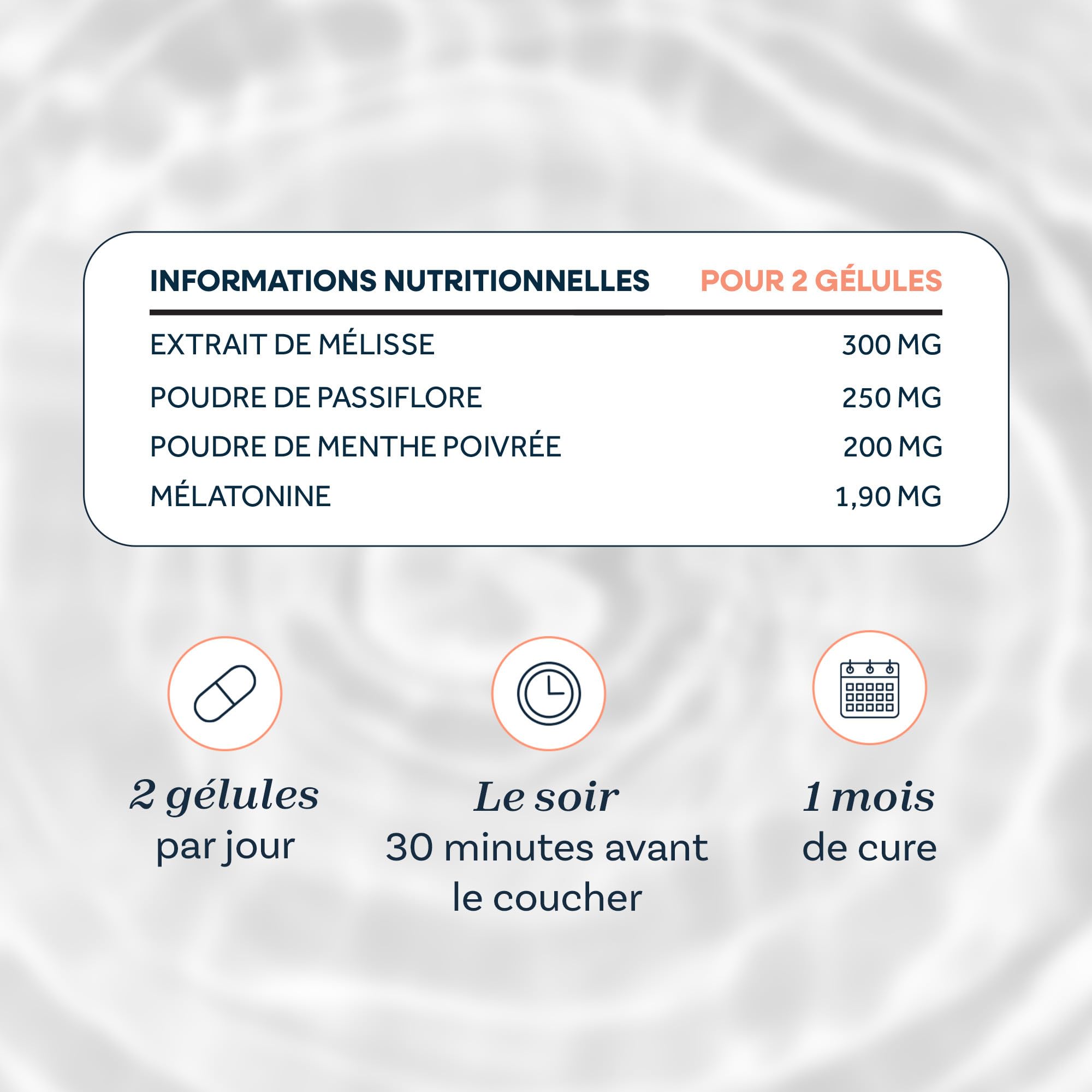 Cure de 3 mois Mélatonine + (3x60 Gélules) | Sommeil | 1,9mg de mélatonine + Passiflore, mélisse et menthe poivrée