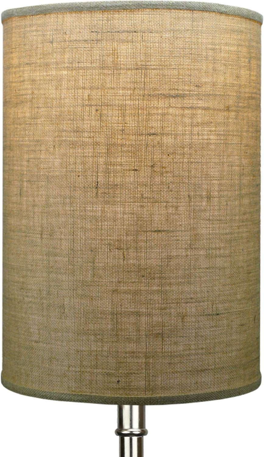 FenchelShades.com 14" Top Diameter x 14" Bottom Diameter 20" Height Fabric Drum Lampshade Spider Attachment (Burlap Natural)