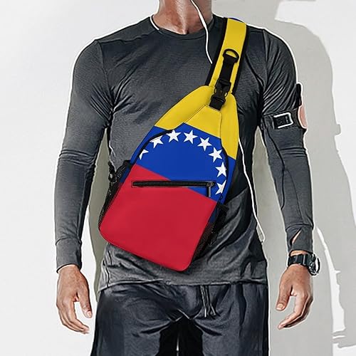 Miniatura 7 de Mochila bandolera con bandera de Venezuela, multiusos, bolsa de hombro, bolsa de pecho impresa para viajes, senderismo, mochila