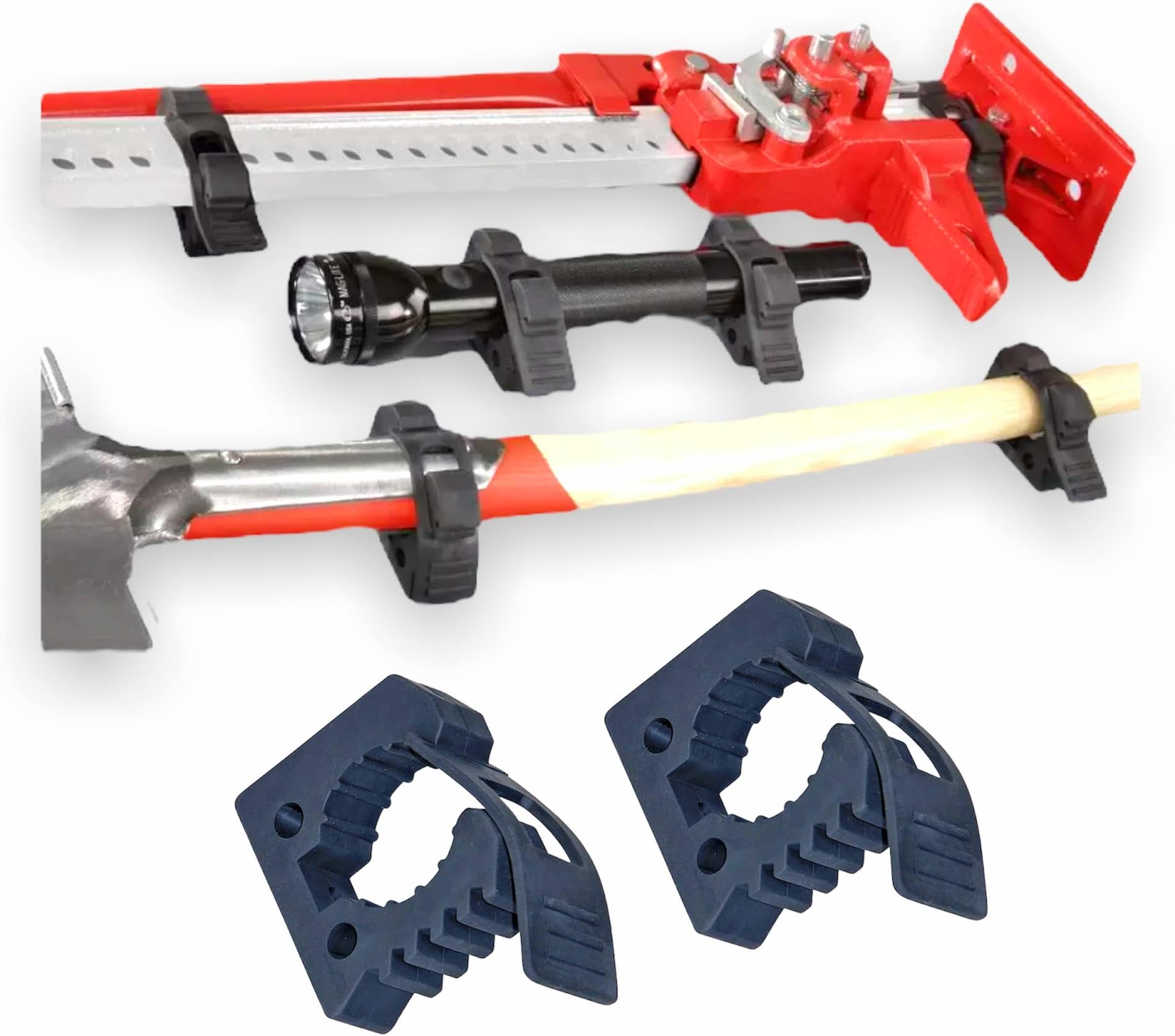 Rubber mounting clamp large. 2pcs. offroad jack mounting bracket. large rubber mount for tools. offroad cargo management.