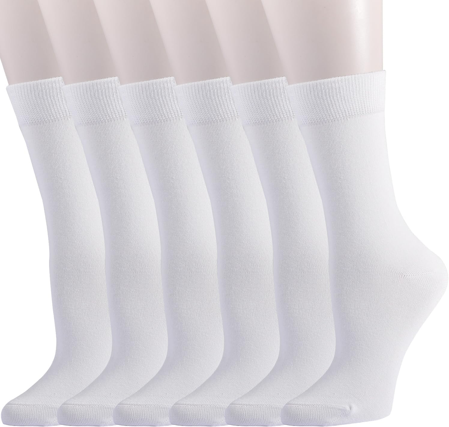 EPEIUS Women's Crew Socks - Soft Thin Seamless Viscose Dress Calf Socks for Business,Trouser Sox 3/6 Pairs