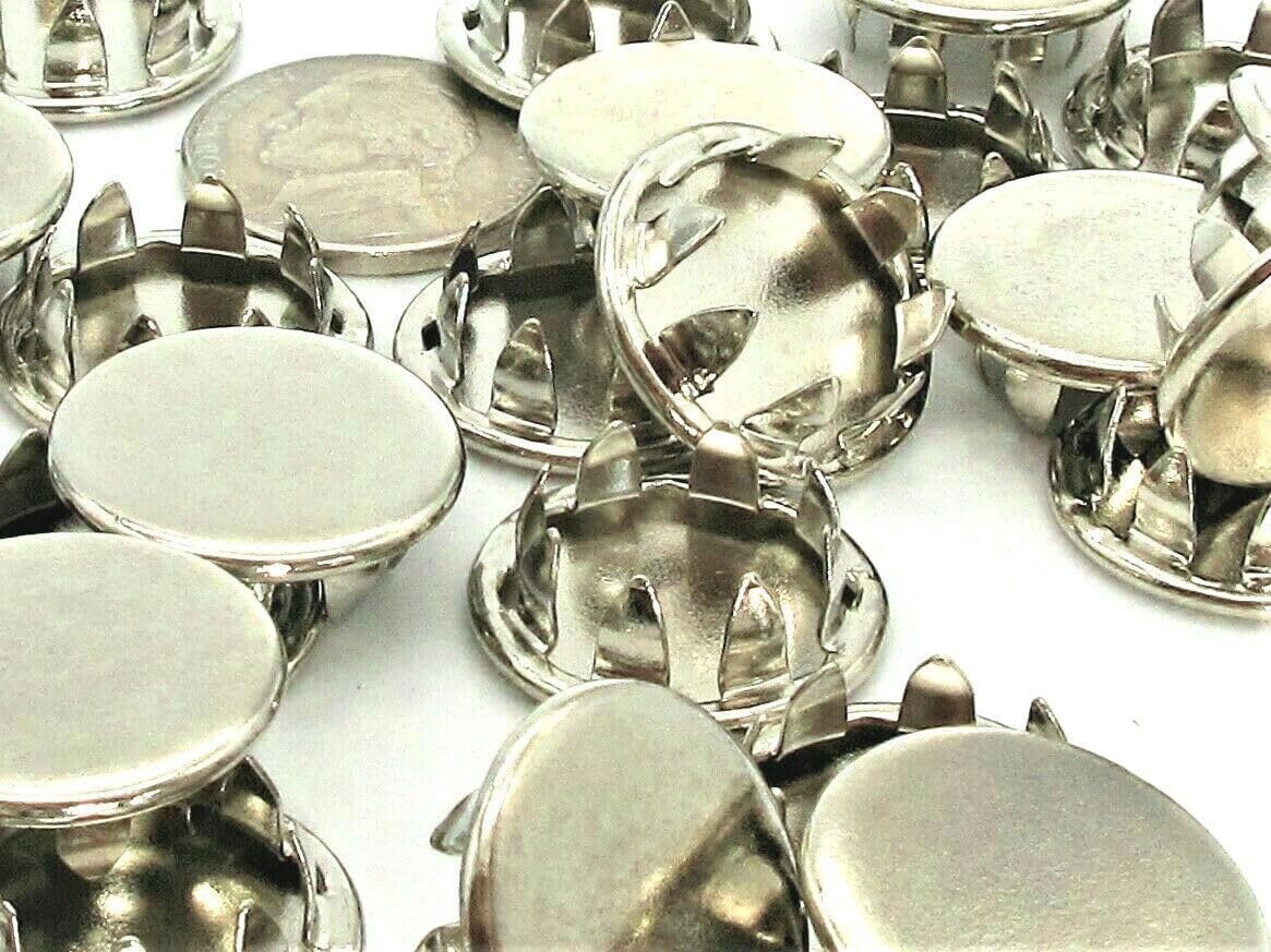 5/8" Steel Panel Hole Plugs Snap in Nickel Plated Bright Silver Finish Covers (Pack Size: 8 Pack)