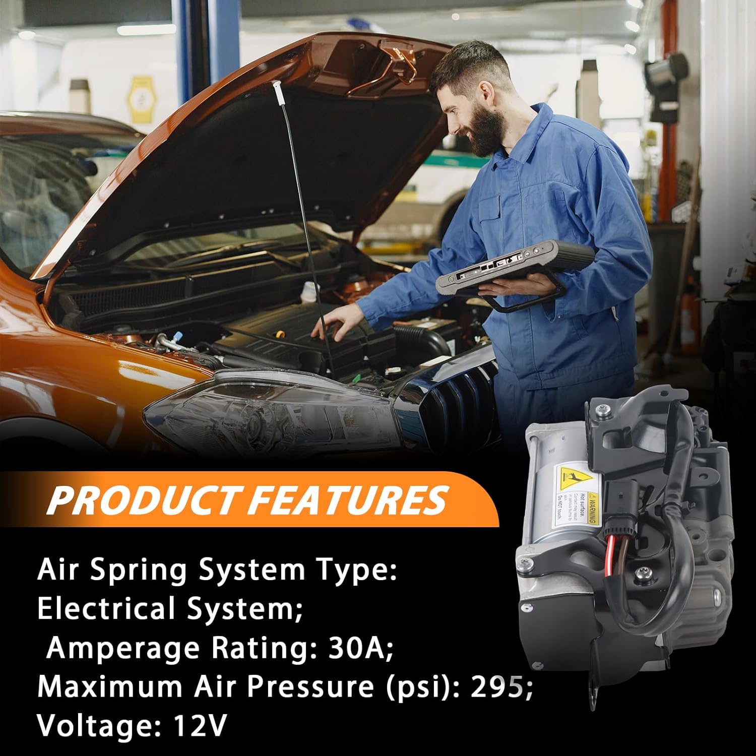 Air Suspension Compressor Pump Fit for 2010-2015 AMG CLS550 CLS400 E550 E250 E300 E350 E400 E63 W212 W218 Replace A2123200104 2123200104 949-925 949925