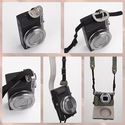Miniatura 5 de Rieibi G7 X G7X II G7X III - Funda de piel vintage para cámara réflex digital Canon PowerShot G7X G7X Mark II G7X Mark III, funda protectora con